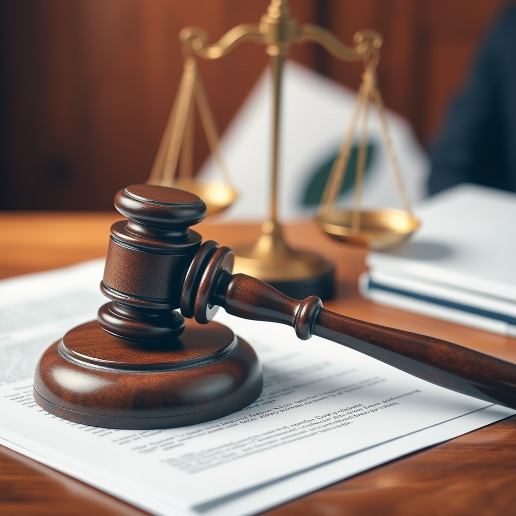 Professional family court setting with wooden gavel resting on legal documents, scales of justice in background, representing new custody guidelines and family law reform